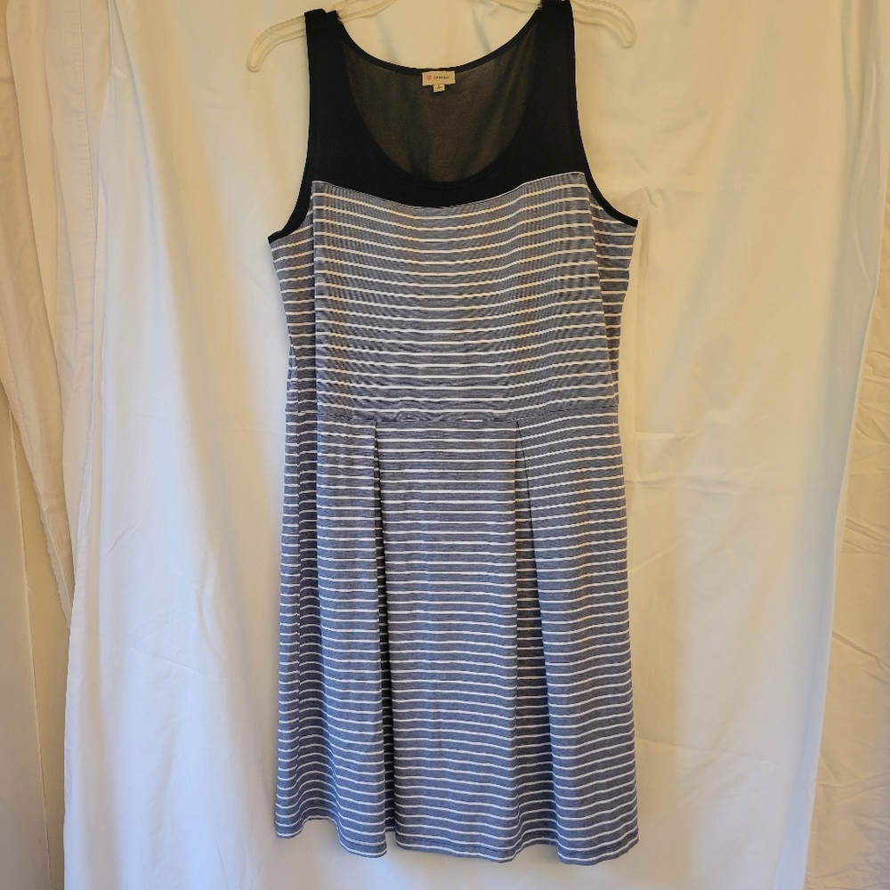 Cremieux summer dress striped mesh tank size large